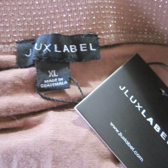 JLuxLabel Dress XL Celestina Brown/Silver Midi Ruched Bodycon Mesh - Picture 3 of 8